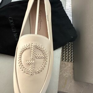 Giorgio Armani Cream Studded Flats